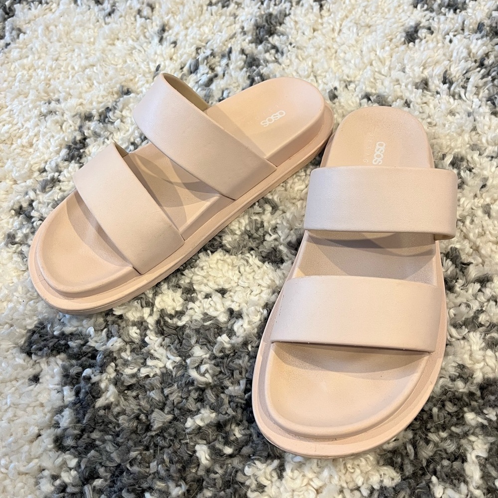 ASOS Women's Pink Double Strap Sandals